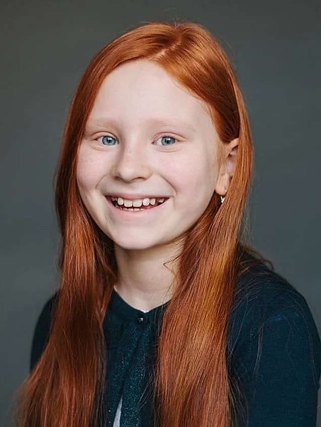 7. Nine-year-old Ksenia: her dad is of German Jewish descent and her mom is half-Russian and half-Tatar.