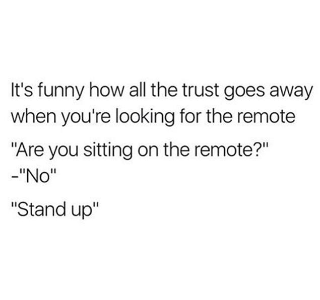 3. Lost all trust when it came to the remote: