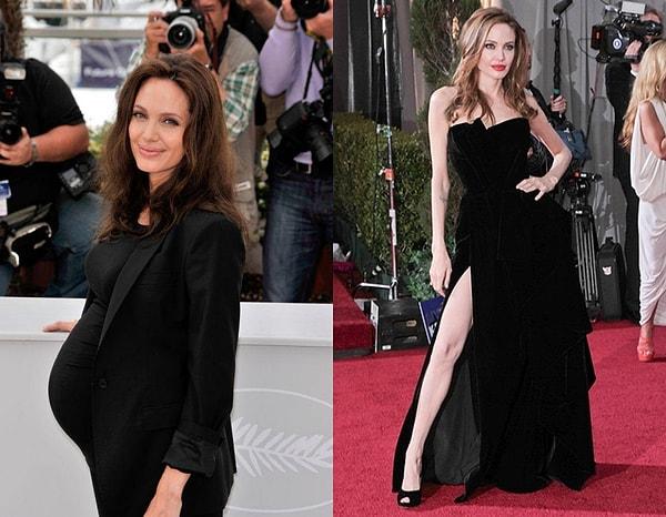 6. Angelina Jolie ise zaten kilo vermeye yatkın bünyesinin de etkisiyle, hamilelik döneminin hemen ardından 3 haftada 11 kilo verdi!