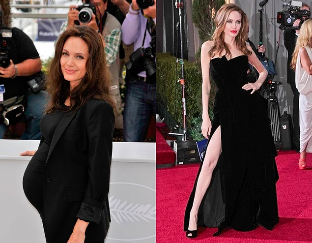 Angelina Jolie ise zaten kilo vermeye yatkın bünyesinin de etkisiyle, hamilelik döneminin hemen ardından 3 haftada 11 kilo verdi!