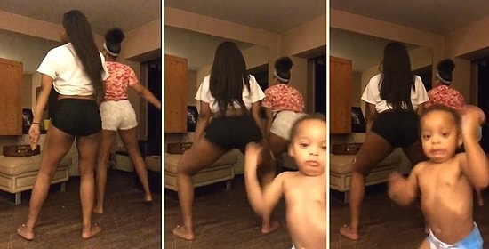 Twerk Yapan Kadınların Şovunun Önüne Geçen Ufaklık