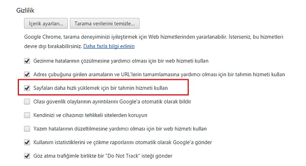 4. Önceden Getirilen kaynakları etkinleştirin.