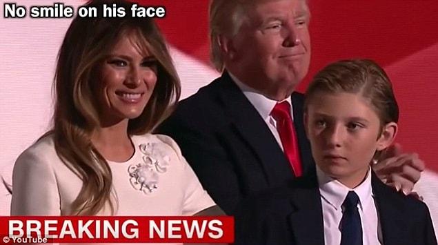The video implored social media users not to 'bully' Barron. It said his straight face during his father's acceptance of the nomination was another indicator of autism.