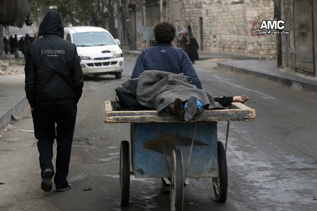 7. Bodies are carried away like trade goods on wheelcarts...