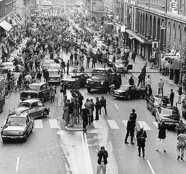 18. First Morning After Sweden Changed From Driving On The Left Side To Driving On The Right, 1967