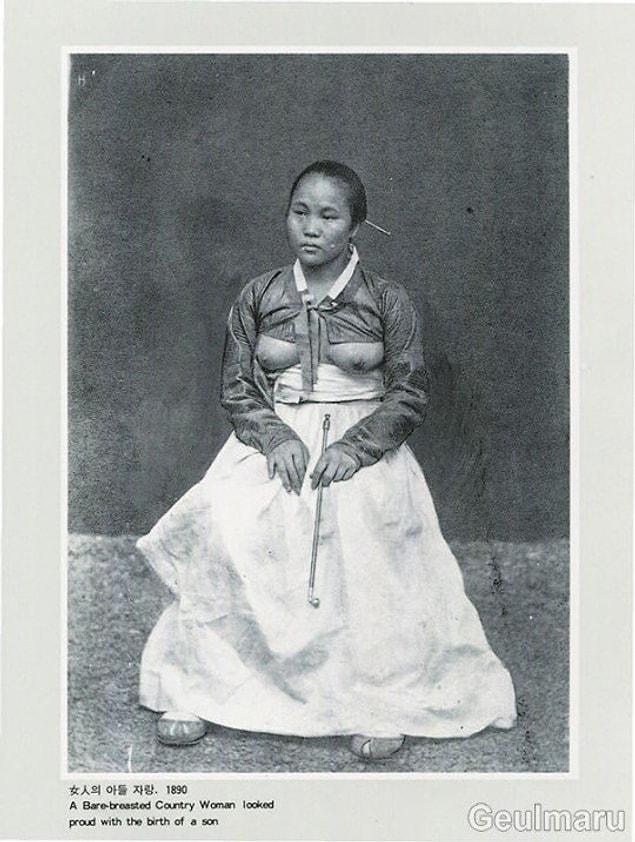 16. "A bare-breasted Country Woman," Korea, 1890.