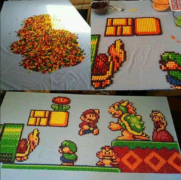 2. Şekerleri yeme de yanında yat, hatta Mario tablosu oluştur