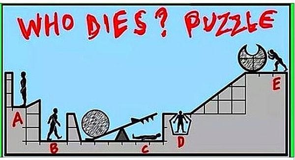 4. Sırada görsel zekanı test eden bir soru var. Sence bu puzzle'da kimler ölür?