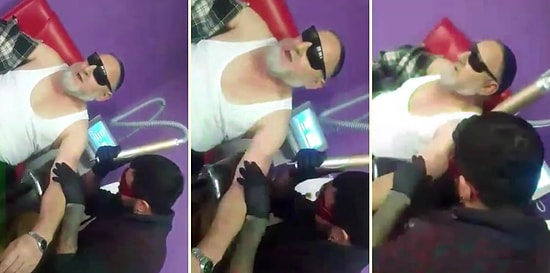 Dövme Sildirirken İlahi Söyleyen Gözlüklü Dayı