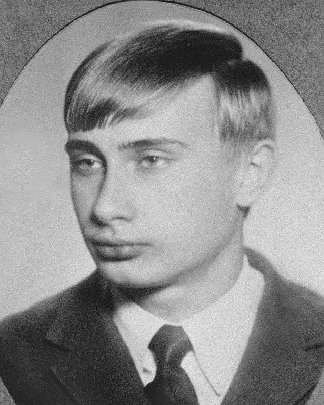 14. 18-year-old Vladimir Putin, 1970.