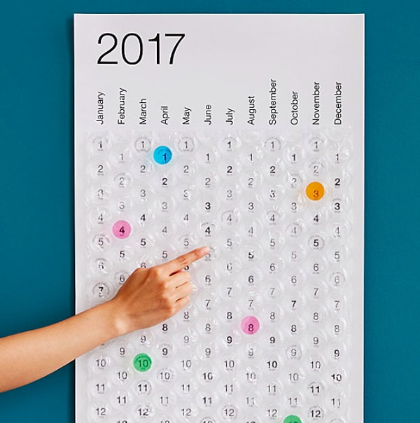 2. Календарь с пупырчатой пленкой