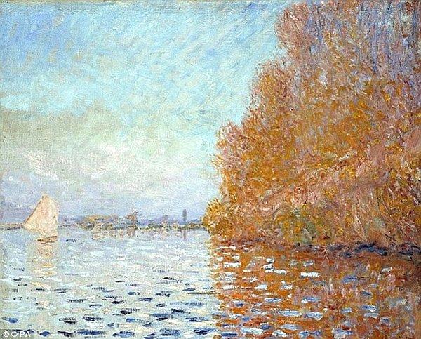 Monet'in 55 cm x 65 cm'lik bu yağlı boya tablosu, şimdi ultraviyole filtreli, koruyucu camın arkasında korunuyor.