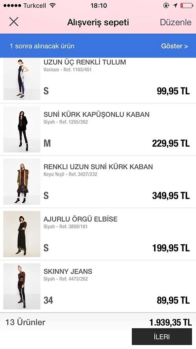 Bu arada online alışveriş sitelerindeki sepetlerin "bir hayli" doludur.