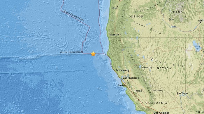 Kuzey Kaliforniya'da 6.8 Büyüklüğünde Deprem