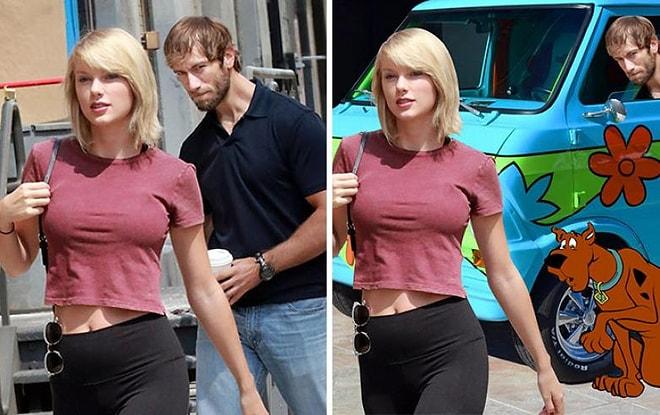 Taylor Swift'e Bir Acayip Bakarken Yakalanan Adama Yapılan Efsane Photoshoplar