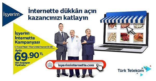 E-ticaret sitesi olmayan ve bu yüzden kazancını artıramayan hiç bir işletme kalmasın diye Türk Telekom yine işbaşında