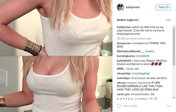 Kylie'nin bir diğer iddiası da Victoria's Secret'ın aşırı destekli sütyeni. Kendisi bu sütyeni kullandığını söyleyip tavsiyeler verse de inanan kerizdir. Net.