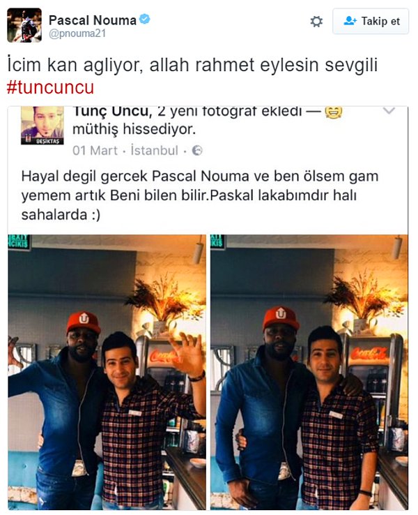 Pascal Nouma da üzüntüsünü böyle paylaştı;