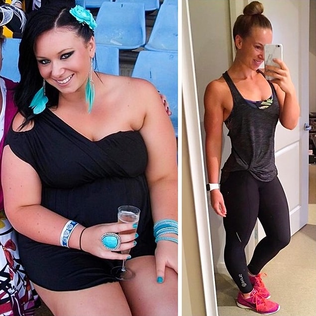 1. Kate lost 121 lbs (55 kg) in 9 months.