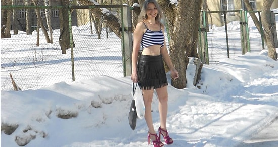 Снегурочка из Тольятти ходит в шортах и босоножках всю зиму