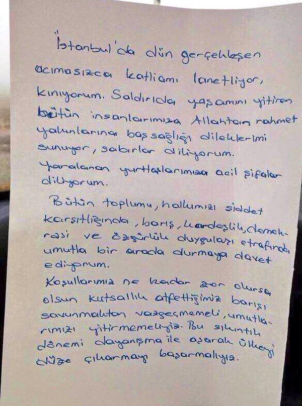 Demirtaş, cumartesi akşamı gerçekleşen Beşiktaş saldırısıyla ilgili olarak bugün avukatları aracılığıyla bir açıklama göndermişti.