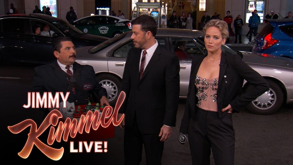 Jimmy Kimmel ve Jennifer Lawrence, Chris Pratt'e Fena Ders Verdi