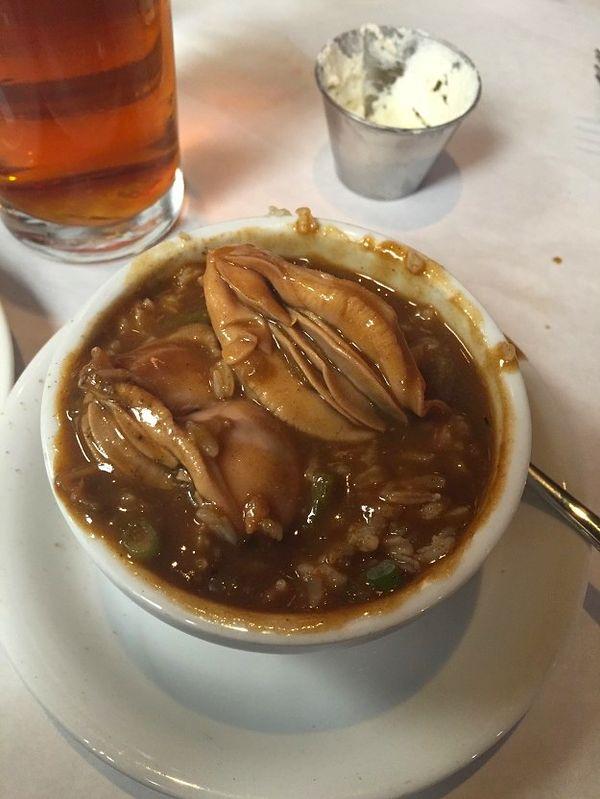 9. What else do you see besides a hearty bowl of meat soup?