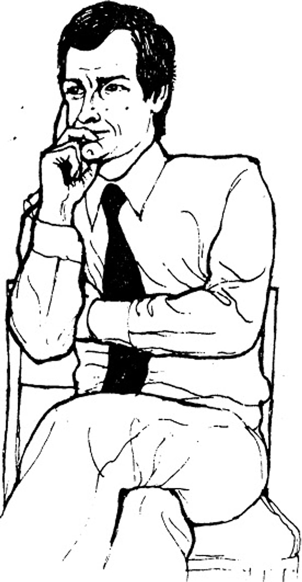 4. Что всем своим видом демонстрирует этот человек?