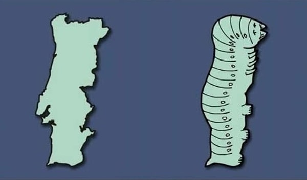 10. Самое западное государство Европы, в виде гусеницы.