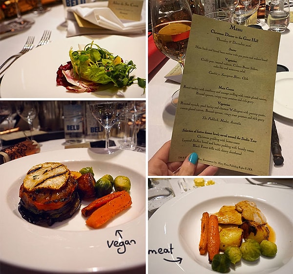 10. А вот и сам ужин. Порции оказались до неприличия маленькими