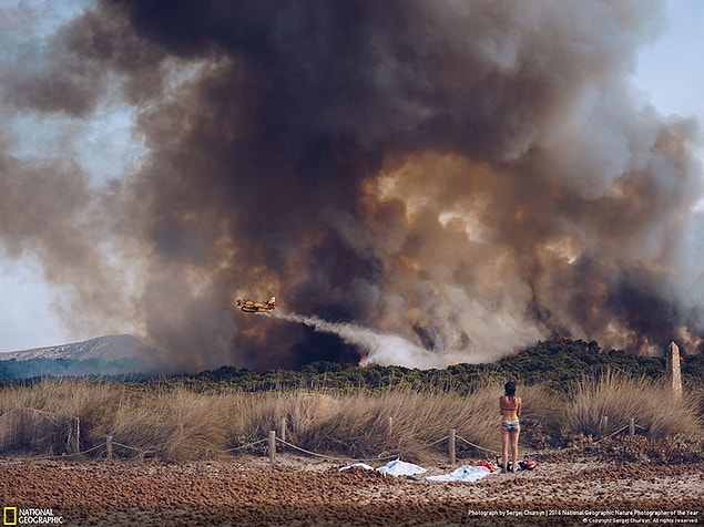 16. Honorable Mention, Environmental Issues: Wildfire At The Beach, Spain
