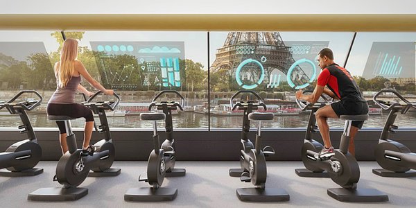 Spor salonunun teknik bilgilerine gelince; 20 metre uzunluğundaki bu spor salonunda 45 kişi kondisyon bisikletlerini ve geminin bisikletlerini kullanabilir.