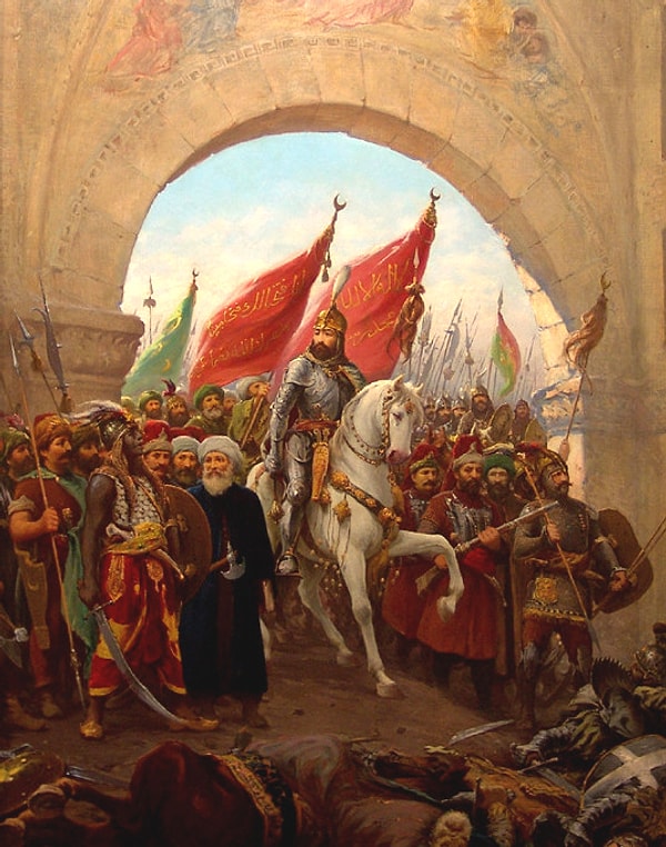 7. Fatih Sultan Mehmet'in, İstanbul'un kapılarından girişi.