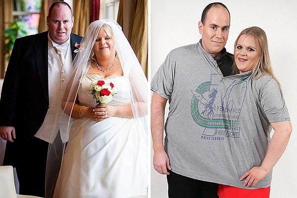 28. Düğün fotoğraflarına bakıp kilo vermeye karar veren çift toplam 150kg'dan kurtuldu.