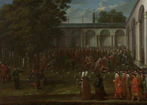 11. Büyükelçilerin Sultan III. Ahmed'in huzuruna çıkmadan evvel Topkapı Sarayı'ına Girişleri