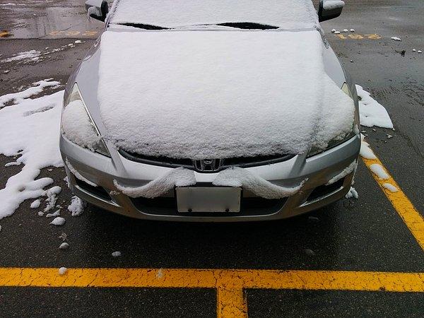 9. Tampondaki kar bıyık şeklinde erimiş ve arabaya centilmen bir hava katmış 🎩