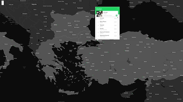 Yayınlanan haritaya bakıldığında Türkiye’de dinleyicilerin en çok "Kalben" dinlediği görülüyor.