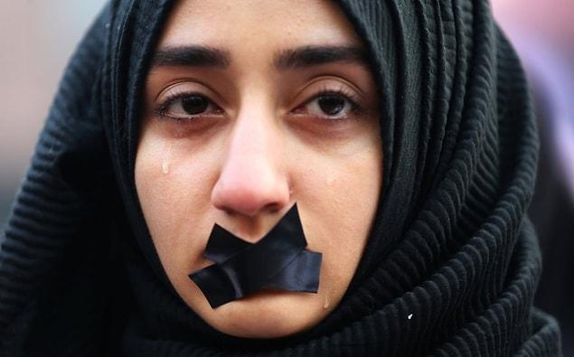 31. A Turkish student cries during a protest to show solidarity with trapped citizens of Aleppo, Syria, in Sarajevo, Bosnia and Herzegovina on December 14, 2016.