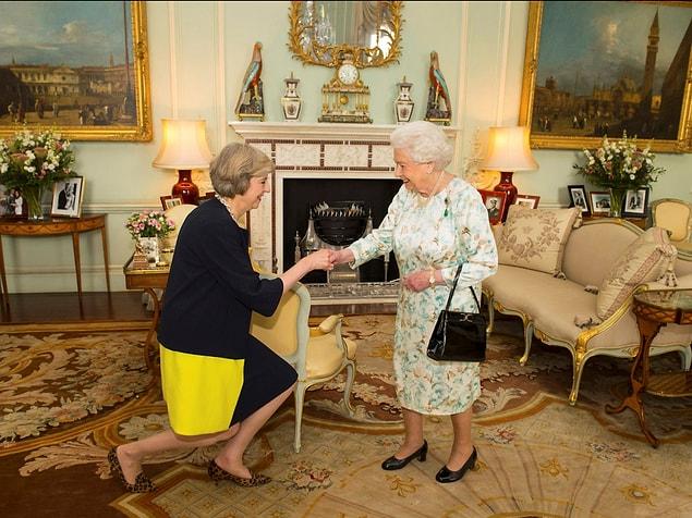 33. Theresa May met Queen Elizabeth at Buckingham Palace in July, where she invited her to become Prime Minister.
