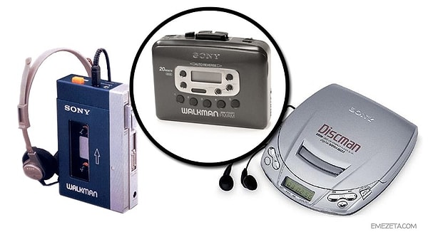 8. Портативные аудиоплееры Walkman и Discman