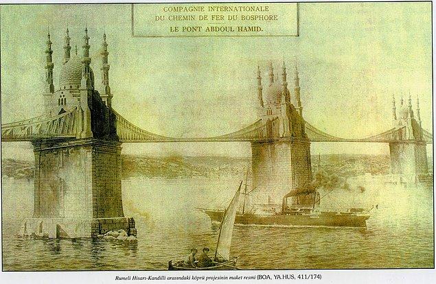 3. 1900'de  bir Fransız, demiryolunun geçmesi için iki ayrı yerden uzanan bir Boğaz köprüsü projesi hazırladı ama onay görmedi.