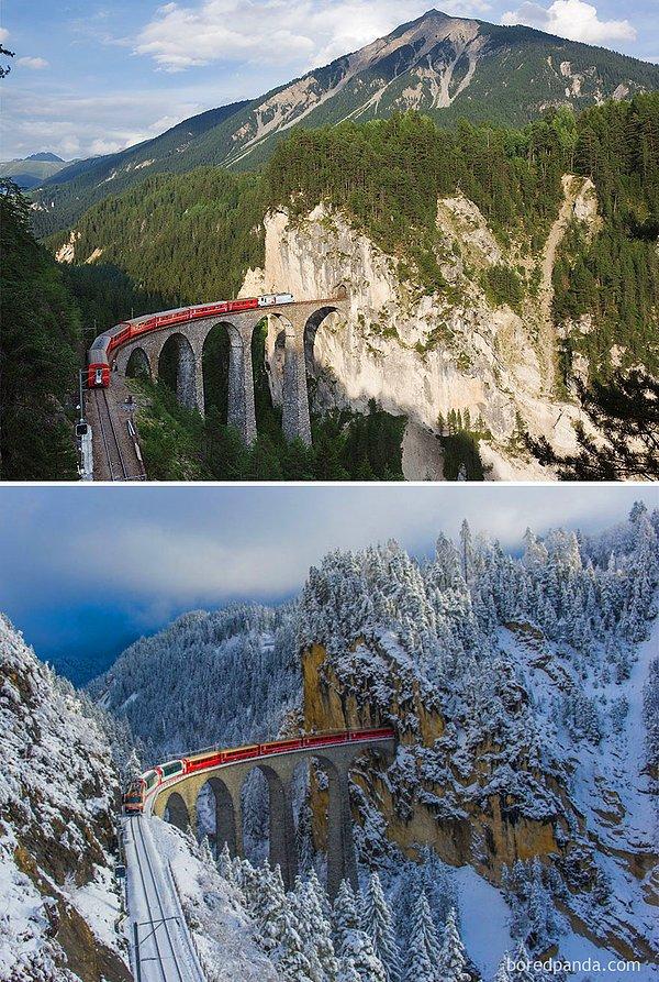 9. Landwasser Viaduct, İsviçre