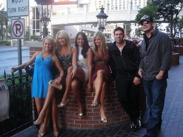 3. As always he's hanging out with a group of girls...