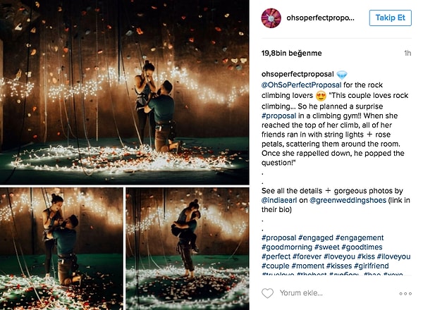 10. А эта чудесная пара занимается скалолазанием. План был коварным: пока девушка забирается на вершину, зал украшают конфетти и цветами...