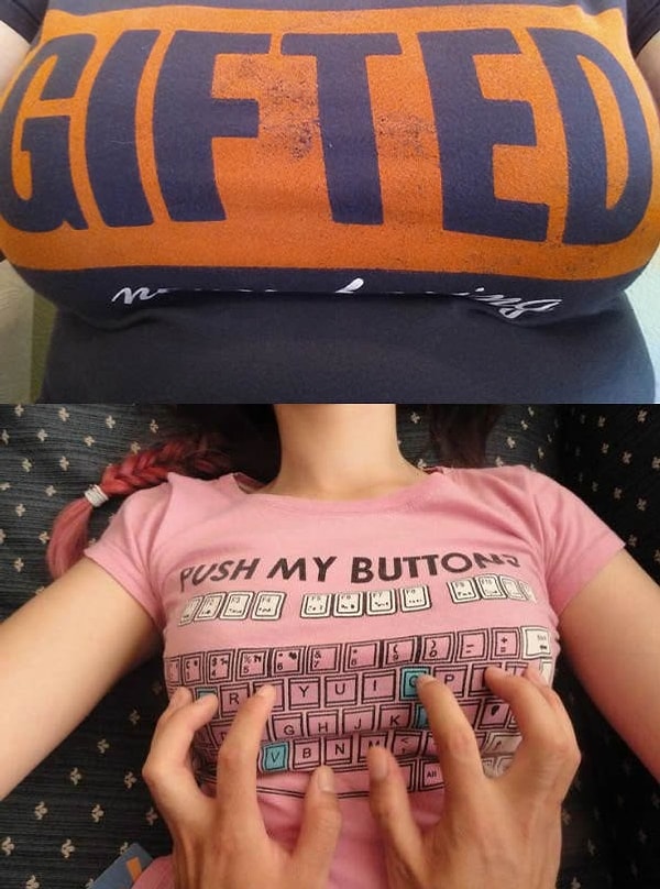 14. Футболки с рисунками на груди — это что-то!