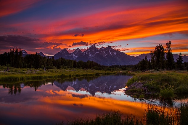 11. Gün Batımı - Grand Teton Milli Parkı