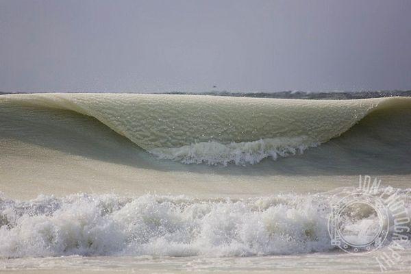 1. Frozen waves on the shores of the island of Nantucket.