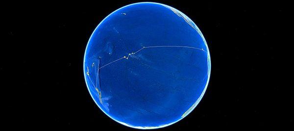 18. This is what the Earth looks like from an unfamiliar perspective — from that of the Pacific Ocean.