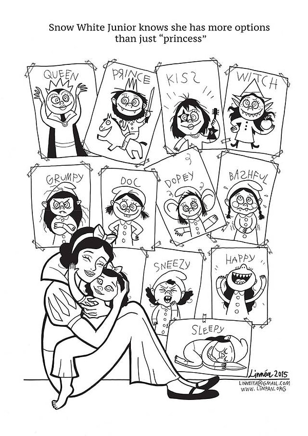 2. Конечно, создать новых! Это и сделала шведский иллюстратор и мама, Линнеа Йоханссон, в своей книге-раскраске под названием "Суперсильные принцессы"