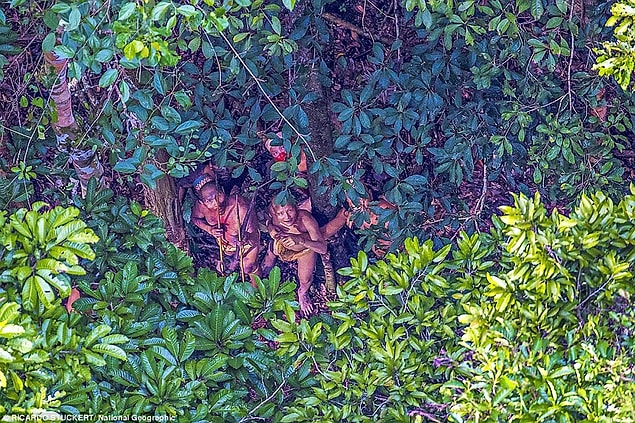 Richard Stuckert aslında bu yerlileri; helikopter uçuşu yön değiştirmek zorunda kaldığı için Amazon semalarında uçarken fotoğraflama şansını buldu.